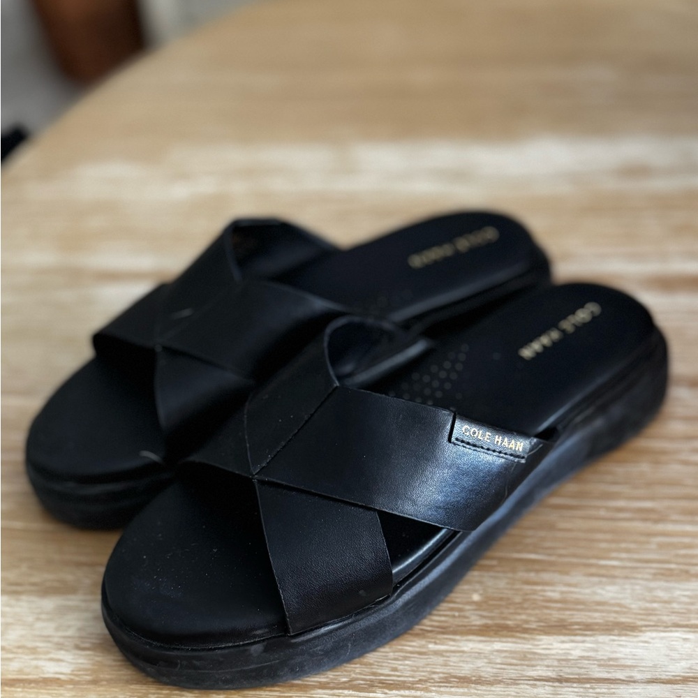 Cole Haan Black Slide Sandals